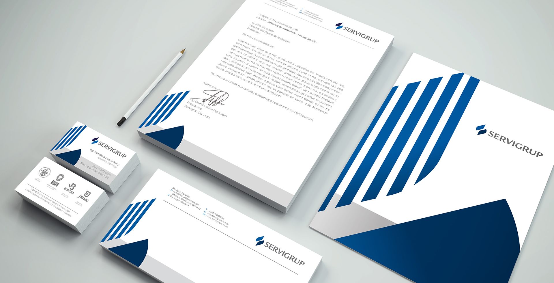 Diseño papelería Servigrup