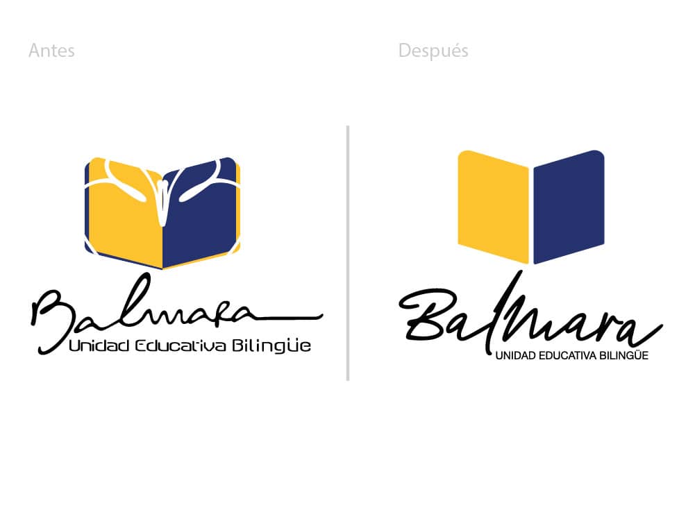 Rediseno logo escuela antes despues C